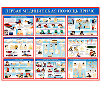 Комплект плакатов "Первая медицинская помощь при ЧС" (10л.ФА3)